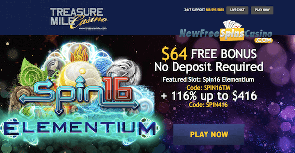 Treasure Mile Casino No Deposit Bonus