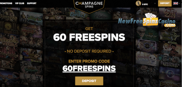 champagne spins btc casino no deposit bonus