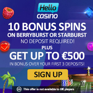 Hello Casino 10 Bonus Spins No Deposit